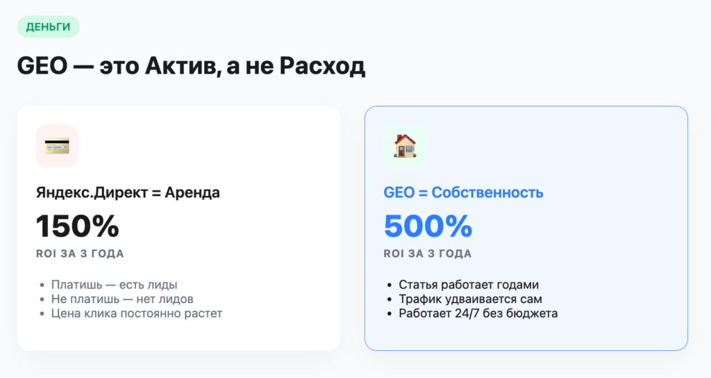 GEO - это актив, а не расход