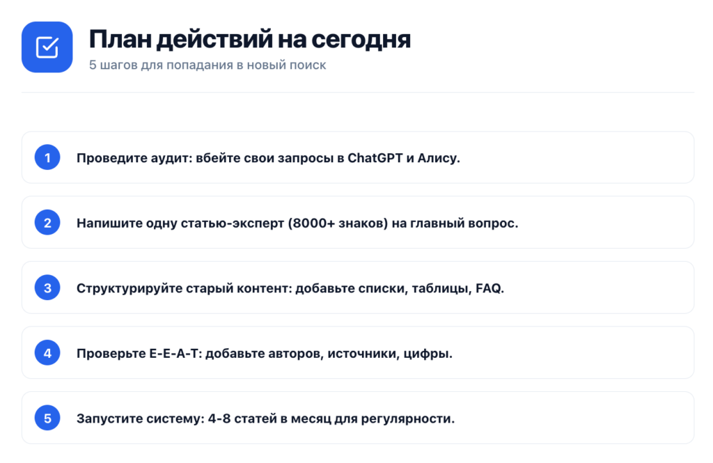 5 шагов для попадания в новый поиск