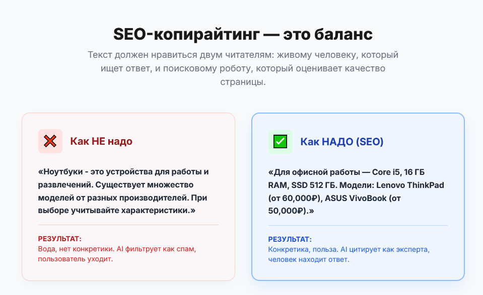 Как правильно и как не правильно писать тексты
